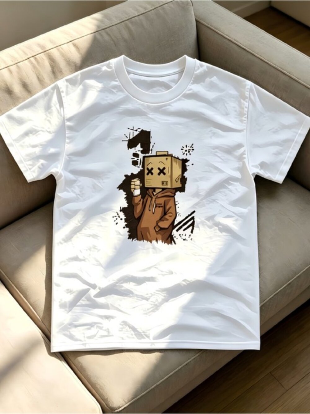 Decorated with playful robot and cupcake patterns white Women Men T-shirt unisex